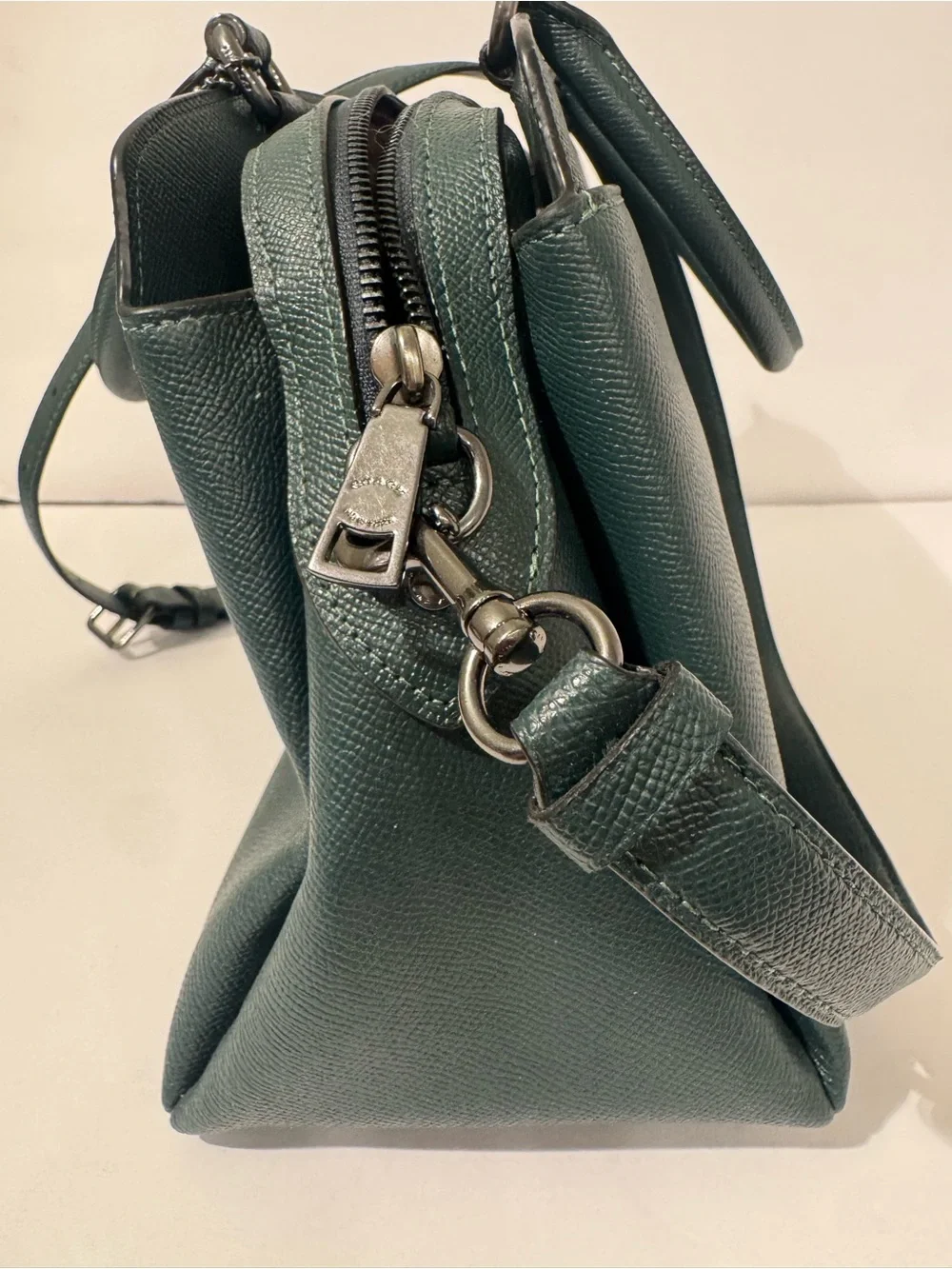 Coach Forest Green Lillie Carryall Leather Satchel Bag With Matching Wallet Set